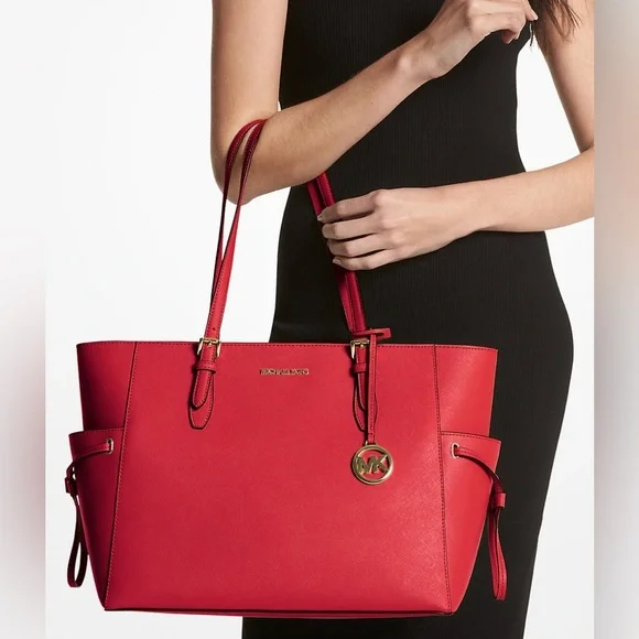 MICHAEL KORS Handbag Gilly Large Saffiano Leather Tote Bag in Red AUTHENTIC NWT - Picture 2 of 8